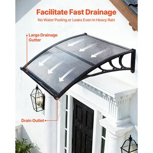 Tende da Sole per Porte Esterne 38 x 40 Pollici con Staffa di Drenaggio in ABS per Protezione da Pioggia, Neve e Sole - Tende da Sole per Ingressi - Product Image 2