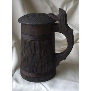 Taza y Platillo de Té de Madera Natural Sólida, Taza de Madera Artesanal para Servir Bebidas - Product Image 4