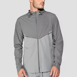Ensemble coupe-vent respirant en polyester de haute qualité pour homme, avec logo personnalisé imprimé, décontracté, 2 pièces, fermeture éclair intégrale, vente en gros - Product Image 4