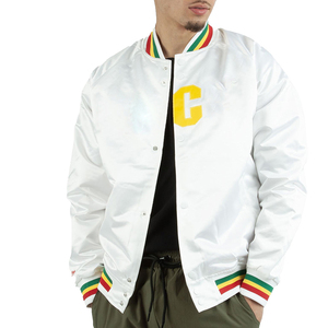 Men's High Quality Satin Varsity <b>Jacket</b> Stand Collar Casual Winter Zipper Closure Top Selling Fully Knitted Pattern Front - Product Image 2