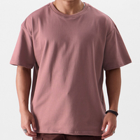 T-shirt pour homme en coton peigné 100% de haute qualité, tricoté, lourd, vente en gros, streetwear, logo personnalisé imprimé, manches courtes