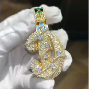 จี้ฮิปฮอปแบบสั่งทำประดับเพชรโมอิสซาไนต์ VVS เงินแท้ S925 รูปตัวเลข ชื่อ ตัวอักษร หรือโลโก้ ของขวัญคริสต์มาส - Product Image 1