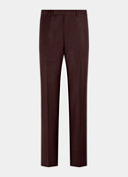 Setelan Jas Pria Slim Fit Warna Burgundy & Celana Coklat, Pakaian Formal Modern untuk Bisnis