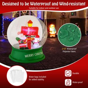 Decorazione Natalizia Gonfiabile da Esterno di 1,2 Metri, Globo di Neve con Babbo Natale, Pupazzo di Neve e Segnale Stradale - Product Image 2