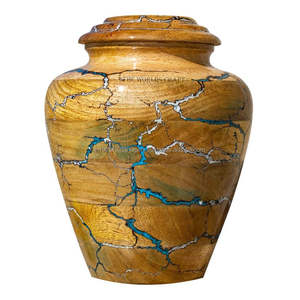 Customized Mango Wood Urn <b>Box</b> Beautifully Engraved Metal Cremation Urn <b>for</b> Human & <b>Pet</b> <b>Ashes</b> Direct From India - Product Image 1