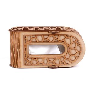 Wooden Tissue Box Portable Tissue Holder Classic Style Decorative Napkin <b>Case</b> for Home Hotel - Product Image 1