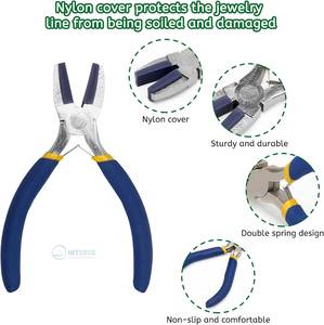 Stainless Steel Jewelry Making 6-In-1 <b>Pliers</b> <b>Set</b> with Bail Making Flat Nose Jump Ring Craft Tools Blue - Product Image 4