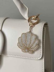 Unique Leave Keyring Gold Metal Lobster Clasp Handcrafted Bag Charm Accessory Gift Best Price Strawberry Seed Bead <b>Keychain</b> - Product Image 2