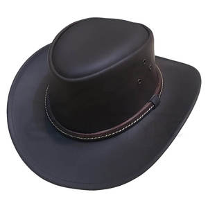 Wholesale Cowboy <b>Hats</b> Premium Leather <b>Western</b> Headwear Outdoor Travel Casual Fashion OEM Bulk Leather <b>Hats</b> - Product Image 4