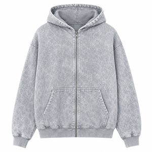 Pull-over uni vintage délavé effet usé respirant avec logo personnalisé style streetwear hip-hop en molleton bouclette 100 % coton 350 g/m² épais - Product Image 3