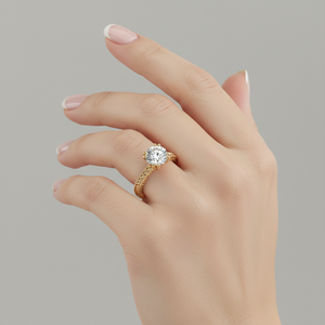 Bague de fiançailles solitaire Stonewels en or massif avec diamant de laboratoire |   pour un luxe certifié - Product Image 3