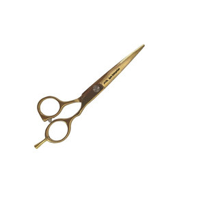 Ciseaux de coiffure et d'éclaircissement en acier inoxydable pour barbier, ensemble de ciseaux de coupe de cheveux or et bleu - Product Image 5