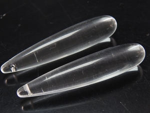 Perles en verre de quartz cristallin allongées de 35 mm en forme de goutte d'eau, paire assortie pour la fabrication de bijoux DIY, fournitures en gros - Product Image 2