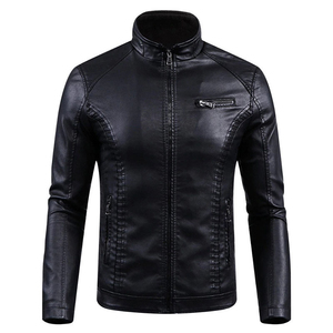 Unisex Formal Winter <b>Leather</b> <b>Jacket</b> Premium Quality Hooded Windproof Front Logo Cotton Lining - Product Image 1