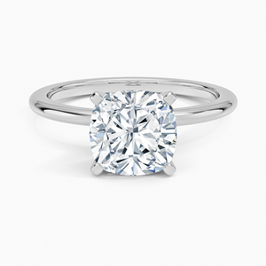 Anillo BOJ 091 con Corte Cojín, Plata 925, Halo de Piedras, Engaste de Garras, Anillo Solitario con Diamante de 2ct, Color D, VVS1, Moissanita Certificada por GRA - Product Image 1