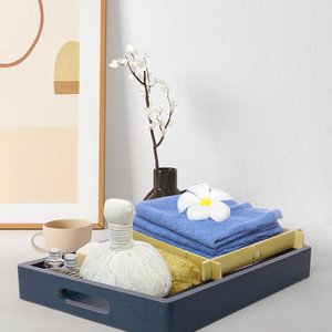 Durable Vintage Style Wooden Serving Tray, Multipurpose Natural Wood Tableware for Kitchen, Living Room and Dining At Low Price - Product Image 1