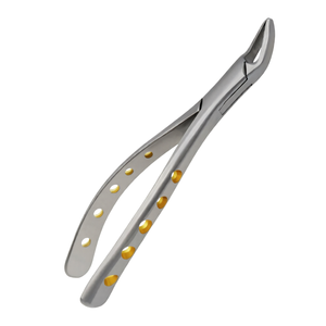 Pinzas de Extracción Dental # Instrumento dental quirúrgico manual de acero inoxidable con mango de pitón hueco dorado para 150 incisivos superiores - Product Image 1