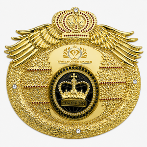 เข็มขัดแชมป์ TREASURES IMPEX แบบสั่งทำพิเศษ ชุบทอง หนังแท้ สำหรับการแข่งขันมวยปล้ำ พร้อมหัวเข็มขัดแบบ 3 มิติ ราคาขายส่ง - Product Image 4