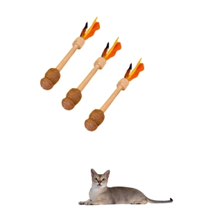 Juguete Ecológico para Mascotas de Madera de Café y Cuerda de Cáñamo con Pluma para Estimulación Mental y Ejercicio - Product Image 3