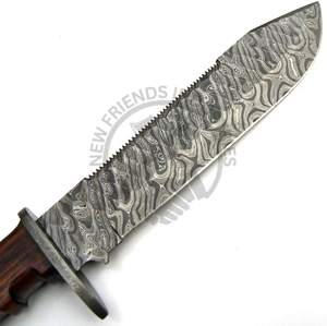 Cuchillo Bowie de Acero de Damasco de 16 Pulgadas, Hecho a Mano, Nuevo, con Mango de Madera de Palisandro, Cuchillo de Caza de Hoja Fija Afilada de Colección - Product Image 6