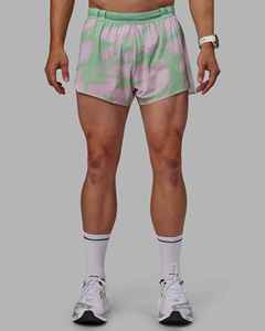 Shorts de course pour hommes à taille élastique, séchage rapide, style sportif, 100 % polyester, taille mi-haute, longueur courte, imprimé par sublimation - Product Image 2