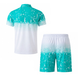 Conjunto de Camiseta Polo y Pantalones Cortos de Verano para Hombre EKIN IMPEX, Color Degradado, Secado Rápido, Deportivo, de Dos Piezas, con Logotipo Personalizado, Estilo Urbano - Product Image 2