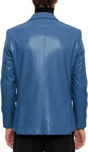 Veste Trench en Cuir Véritable Noir pour Hommes, Vente en Gros, Design de Créateur, Fermeture à Double Boutonnage et Ceinture, Une Poche Supplémentaire - Product Image 2