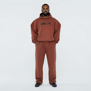 Conjunto Deportivo Hawk Eye para Hombre, Sudadera con Capucha de Forro Polar Delgado de 300g, Pantalón Largo con Botones, Transpirable - Product Image 1