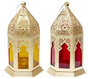 Farol/Lámpara Marroquí de Hierro con Portavelas, Colección Antigua, Farol Decorativo Colgante para Decoración del Hogar - Product Image 1