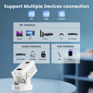 Projecteur vidéo intelligent avec batterie intégrée, 260 lumens ANSI, correction trapézoïdale, lecteur multimédia Android, home cinéma, films en plein air - Product Image 4