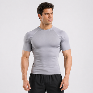 OARH INT INDUSTRY <b>Men's</b> <b>Compression</b> <b>Shirt</b>-Eco-Friendly Spandex/Nylon Breathable Quick Dry + Short Sleeve <b>for</b> - Product Image 5
