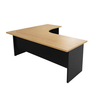 L Shape <b>Office</b> Desk Wood Veneer Top Metal Legs Contemporary Design Stable Conference <b>Table</b> for <b>Office</b> Building - Product Image 3