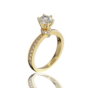 Luxury Vietnam Jewelry Glosbe & Co Engagement <b>Ring</b> Wholesale Natural Diamond 18K Solid Gold for Certified 6mm Daily Wear - Product Image 4