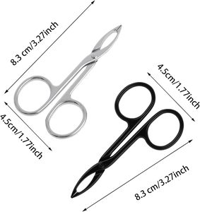 Ensemble de pinces à sourcils courbées en acier inoxydable sans soudure, étui en PU, pointes inclinées, pinces de précision durables, pinces classiques - Product Image 6