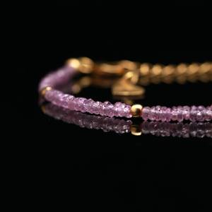 Zafiro Rosa con Cuentas, Oro Sólido de 18K, Joyería Hecha a Mano con Piedras Preciosas Naturales, Regalo para Ella, Lujo, Certificado por Terceros, Venta al por Mayor - Product Image 3