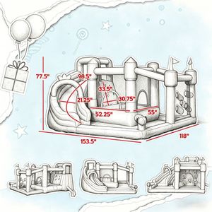 Casa Gonfiabile in PVC per Uso Interno ed Esterno, per Casa, Giardino, Scuola, Asilo, Parco Giochi, per 3+ Anni - Product Image 6