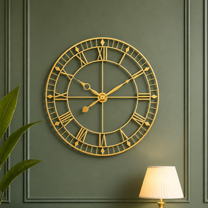 Horloge murale pendulaire moderne avec accent feuille de ginkgo et cadran blanc cassé, disponible à prix de gros. - Product Image 3