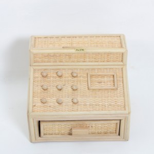 Premium quality sustainable rattan play cashier toy handwoven mini cash register role-play toys - Product Image 4