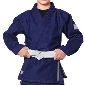 ชุดยิวยิตสู BJJ สำหรับเด็ก ผ้าฝ้ายแท้ 100% แบบเรียบ ปรับแต่งได้ สำหรับฝึกซ้อมยูโด คาราเต้ คิโมโน สีน้ำเงิน  ชุดยิวยิตสูบราซิล BJJ สำหรับเด็ก - Product Image 1