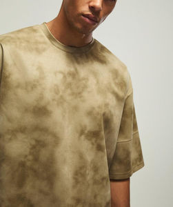 T-shirt sur mesure 100 % coton épais délavé à l'acide, effet soleil, coupe ample, avec logo imprimé personnalisé pour homme - Product Image 3