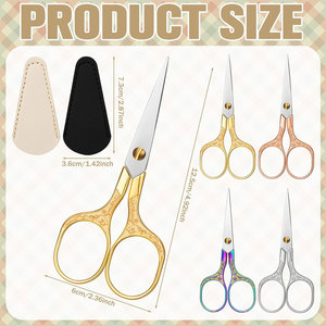 12 Pcs Small <b>Sewing</b> Scissors Sharp Embroidery Vintage Crochet Scissors Protective Sheath <b>Set</b> - Product Image 3