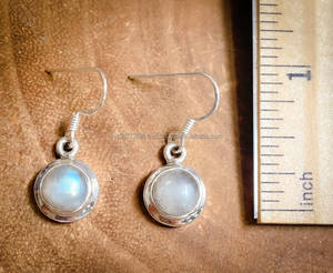 Pendientes de Plata de Ley 925, pendiente de piedra lunar, pendiente de piedra lunar arcoíris, joyería hecha a mano - Product Image 3