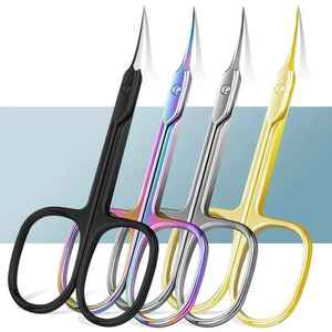 Stainless Steel Beauty Cuticle Scissors Extra-Fine Cuticle Trimmer Manicure Pedicure Curve Precise Pointed Tip Grooming <b>Kit</b> <b>Nail</b> - Product Image 6