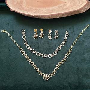 24K Gold & Rhodium Plated Bridal Jewelry Set-2 Piece Fashion Earring Set for Daily Wear - Product Image 1