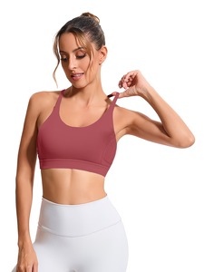Women Sports Bra Hollow Back <b>Mesh</b> Panel Yoga <b>Crop</b> <b>Top</b> Strappy Gym Workout Fitness Activewear Seamless Bralette Push Up Vest - Product Image 3