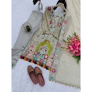 Designer Women's Party Wear Suit <b>Set</b> with Real <b>Mirror</b> and Hand Work - Product Image 3