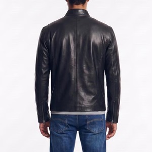 Chaqueta de Cuero para Motociclista para Hombre, Chaqueta de Motociclista Negra Hecha a Mano, Chaqueta de Cuero de Oveja Genuino, Chaqueta Ajustada para Caballero - Product Image 4