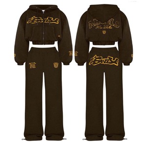 Sudadera con capucha negra con cremallera, estilo urbano oversize, de algodón French Terry, con logo rosa estampado frontal, manga regular, estilo invierno, unisex - Product Image 3