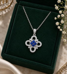 Ensemble de boucles d'oreilles pendantes florales en argent 925 de qualité supérieure avec zirconiums cubiques bleus, bijoux de déclaration, fabricant et fournisseur en gros sur mesure - Product Image 2
