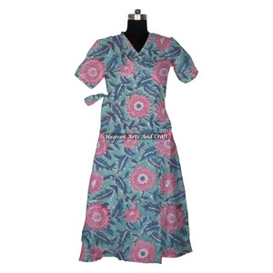 Beautiful Cotton Kimono Dress Bath Robe Kimono Hand Block Printed Cotton Kimono <b>Shower</b> Robe Cotton Robe - Product Image 4